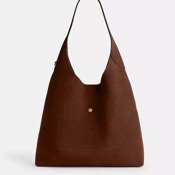 NWT Coach CW636 Suede Brooklyn 39 Shoulder Bag Brass/Warm Brown Color - Picture 7 of 13